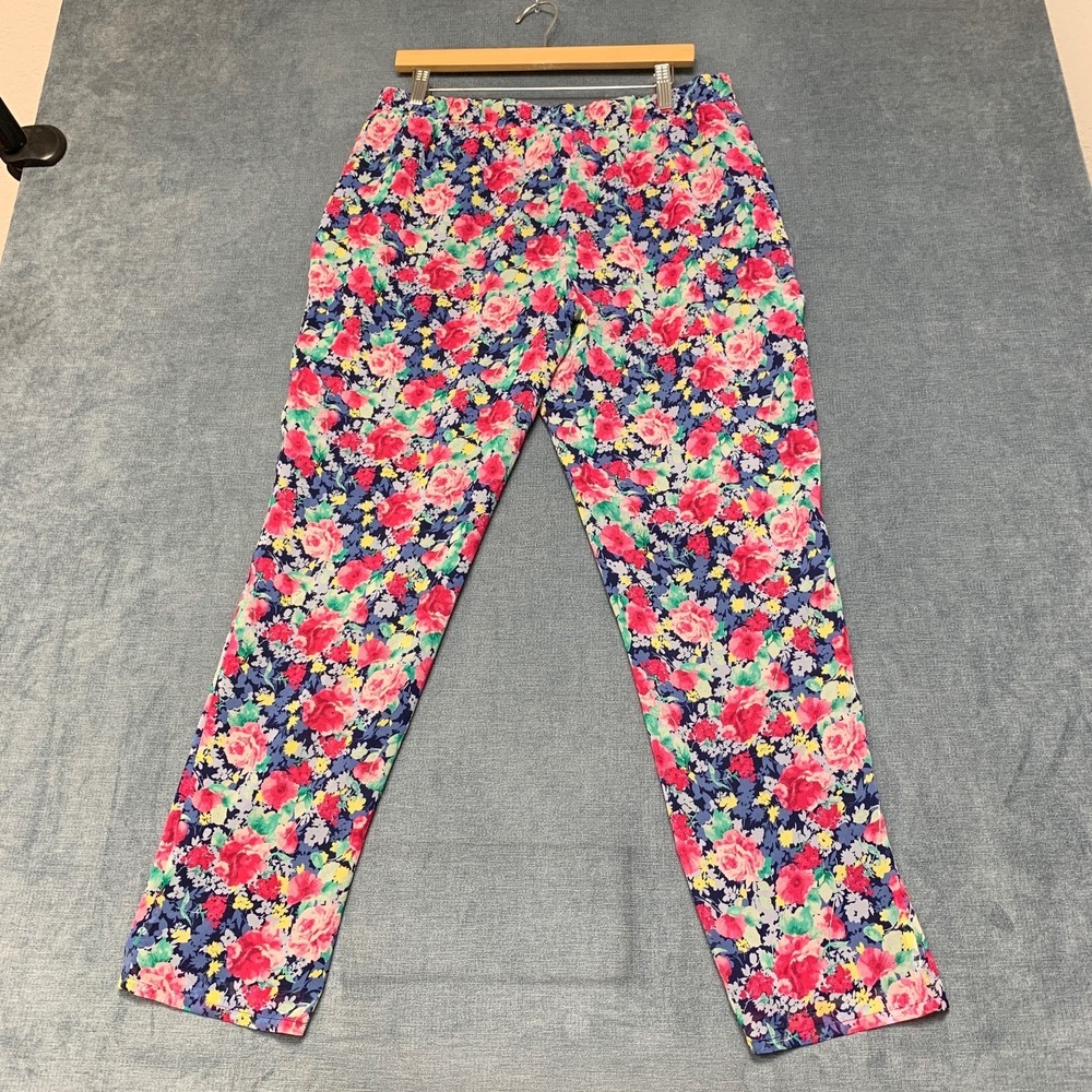 Joie Marceline Pants Women Large Multicolor Floral Print Casual Straight Pull On